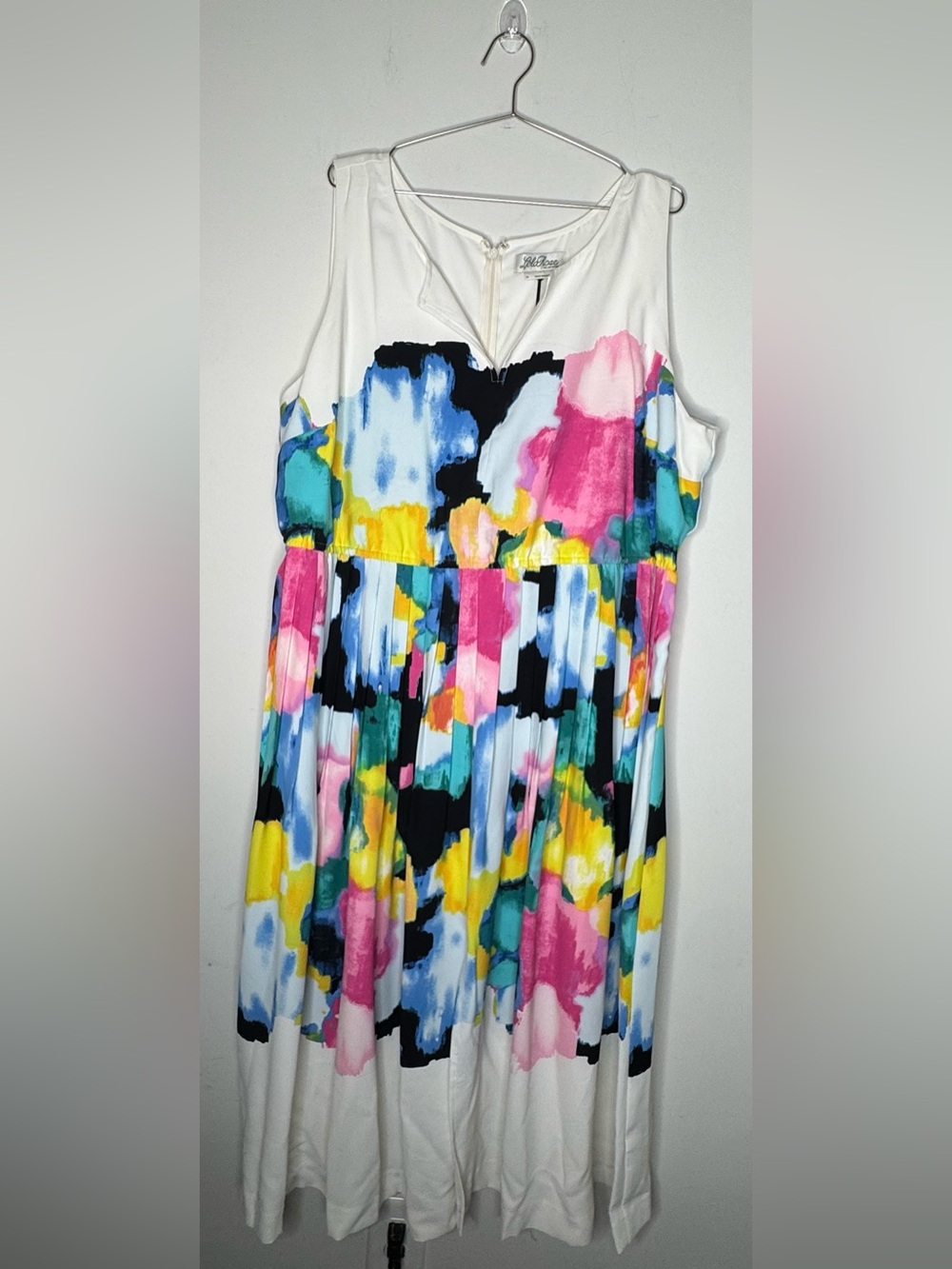 Lela Rosa Lane Bryant Size 26 Multicolor Sleeveless Pleat Maxi Women’s Dress New